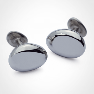 Boutons de manchette medium "classic" en argent 925 millièmes rhodié.